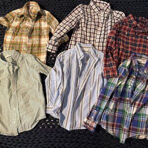 SEVEN (7) JANIE AND JACK SIZE 5 LIMITED EDITION LONG-SLEEVE BUTTON DOWN SHIRTS